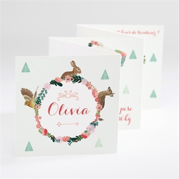Faire-part naissance petits animaux de la forêt
