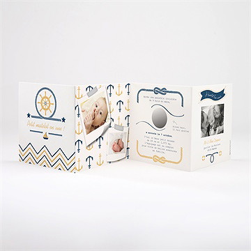 Faire-part naissance mon petit matelot - Faire-part non gratté