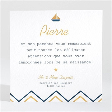 Remerciement naissance mon petit matelot