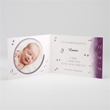 Faire-part naissance petits petons - Intérieur du faire-part