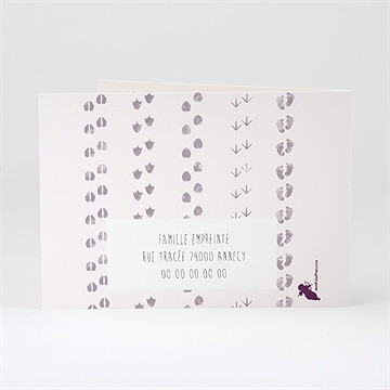 Faire-part naissance petits petons - Dos du faire-part