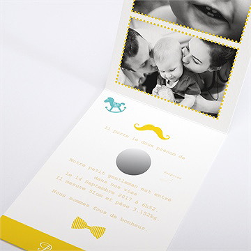 Faire-part naissance petit gentleman - Intérieur du faire-part