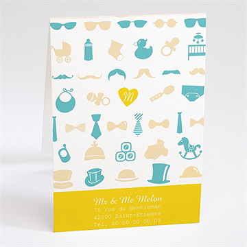 Faire-part naissance petit gentleman - Dos du faire-part