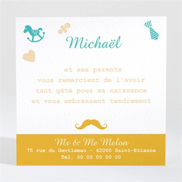 Remerciement naissance petit gentleman