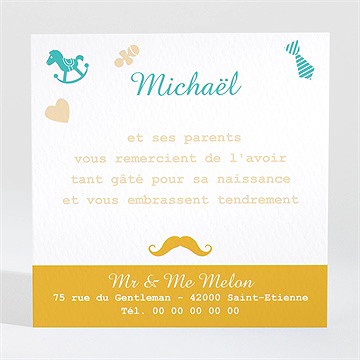 Remerciement naissance petit gentleman