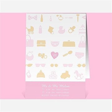 Faire-part naissance petite lady - Dos du faire-part