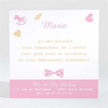 Remerciement naissance petite lady