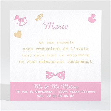 Remerciement naissance petite lady