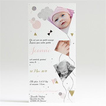 Faire-part naissance cascade de bonheur - Dos du faire-part