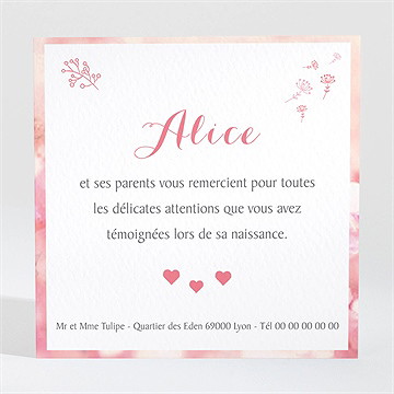 Remerciement naissance douceur et rêveries