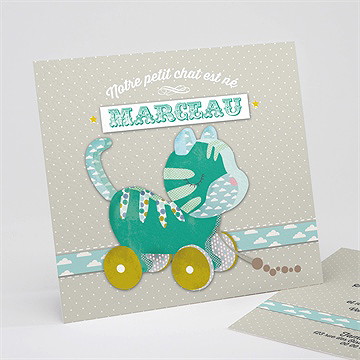 Faire-part naissance jouet vintage