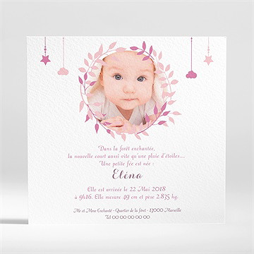 Faire-part naissance il était une fois un bébé - Dos du faire-part