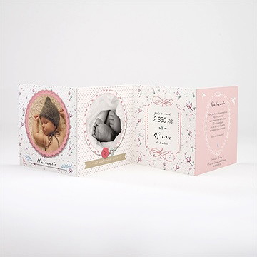 Faire-part naissance motifs graphiques et photo - Intérieur du faire-part