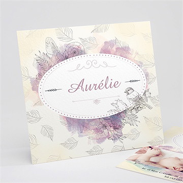 Faire-part naissance jolies couleurs pour fille