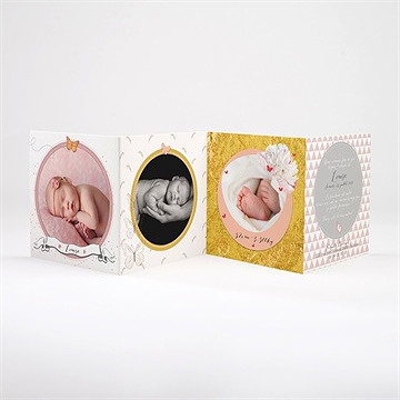 Faire-part naissance délicats papillons - Intérieur du faire-part