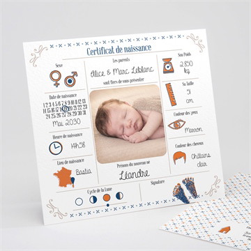 Faire-part naissance jolis pictogrammes