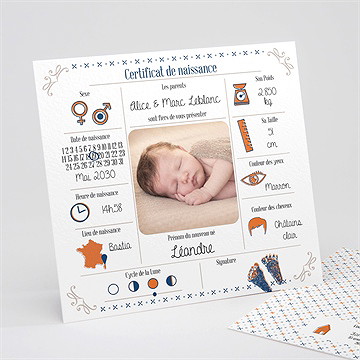 Faire-part naissance jolis pictogrammes