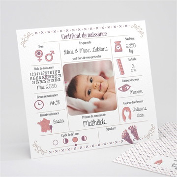 Faire-part naissance ma photo et mes symboles