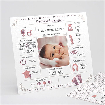 Faire-part naissance ma photo et mes symboles