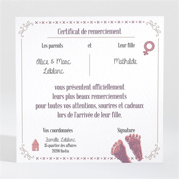 Remerciement naissance ma photo et mes symboles