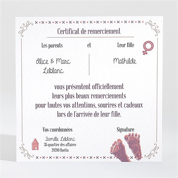 Remerciement naissance ma photo et mes symboles