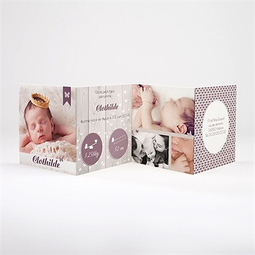 Faire-part naissance simple et créatif - Intérieur du faire-part