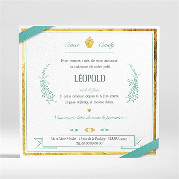 Faire-part naissance multi photos naissance - Dos du faire-part