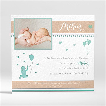 Faire-part naissance petit bonheur - Dos du faire-part