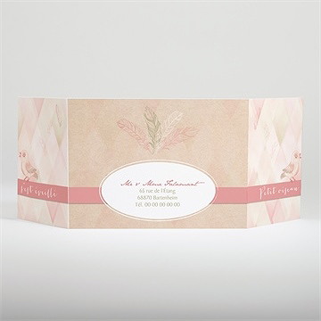 Faire-part naissance losanges graphique et oiseaux - Dos du faire-part