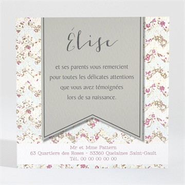 Remerciement naissance classique vintage photo