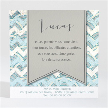 Remerciement naissance petits motifs et landau