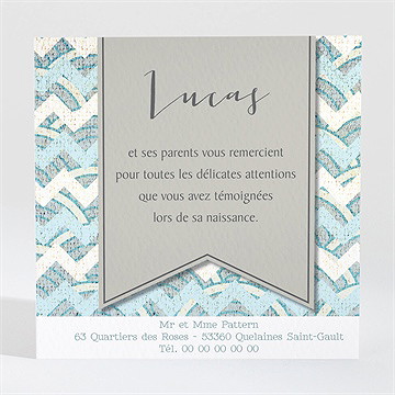 Remerciement naissance petits motifs et landau