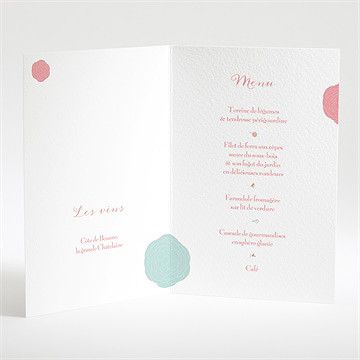 Menu baptême croix à motifs et pois - Intérieur du menu