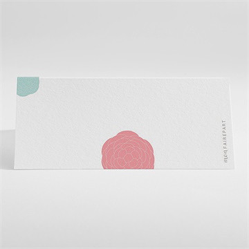 Marque-place baptême croix à motifs et pois - Dos du marque-place