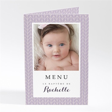Menu baptême elégants chevrons