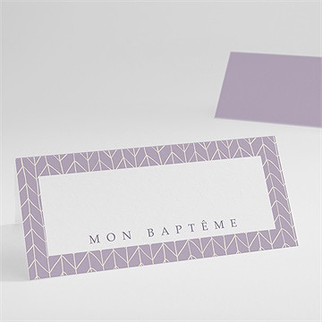 Marque-place baptême elégants chevrons