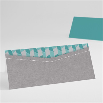 Marque-place baptême fanions et mosaïque bleu