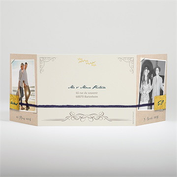 Invitation anniversaire de mariage notre bonheur - Dos du faire-part