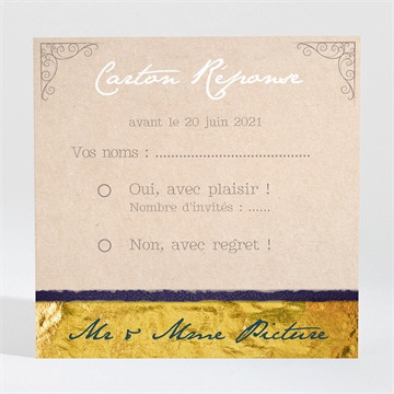 Carton réponse anniversaire de mariage notre bonheur