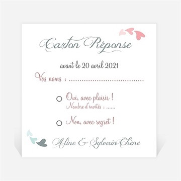 Carton réponse anniversaire de mariage notre alliance