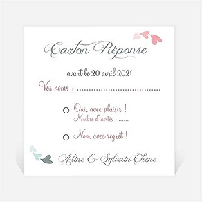 Carton réponse anniversaire de mariage notre alliance