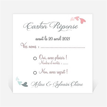 Carton réponse anniversaire de mariage notre alliance