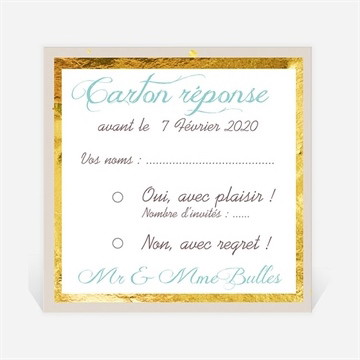 Carton réponse anniversaire de mariage invitation photo originale