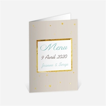 Menu anniversaire de mariage invitation photo originale