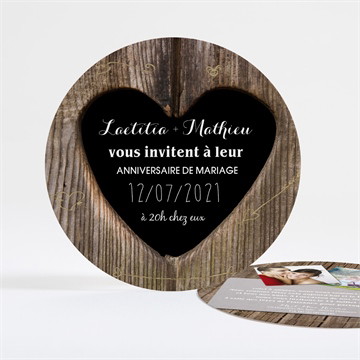 Invitation anniversaire de mariage les noces de bois