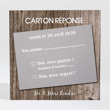 Carton réponse anniversaire de mariage les noces de bois