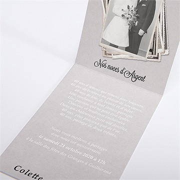 Invitation anniversaire de mariage la fête de nos années - Intérieur du faire-part