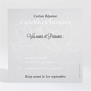 Carton réponse anniversaire de mariage la fête de nos années