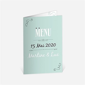 Menu anniversaire de mariage création originale