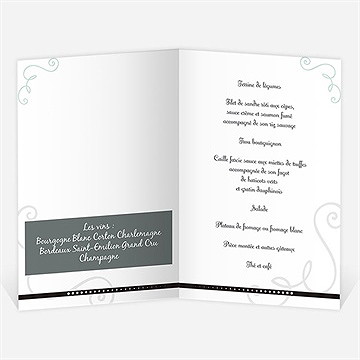 Menu anniversaire de mariage création originale - Menu ouvert